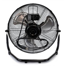 NewAir - 3000 CFM 18” High Velocity Portable Floor Fan with 3 Fan Speeds and Long-Lasting Ball Bearing Motor - Black - Front_Zoom