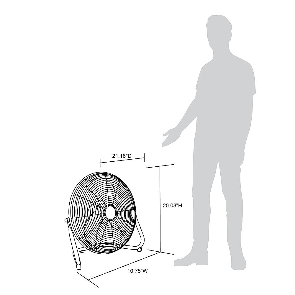 Alt View 13. NewAir - 3000 CFM 18” High Velocity Portable Floor Fan with 3 Fan Speeds and Long-Lasting Ball Bearing Motor - Black.