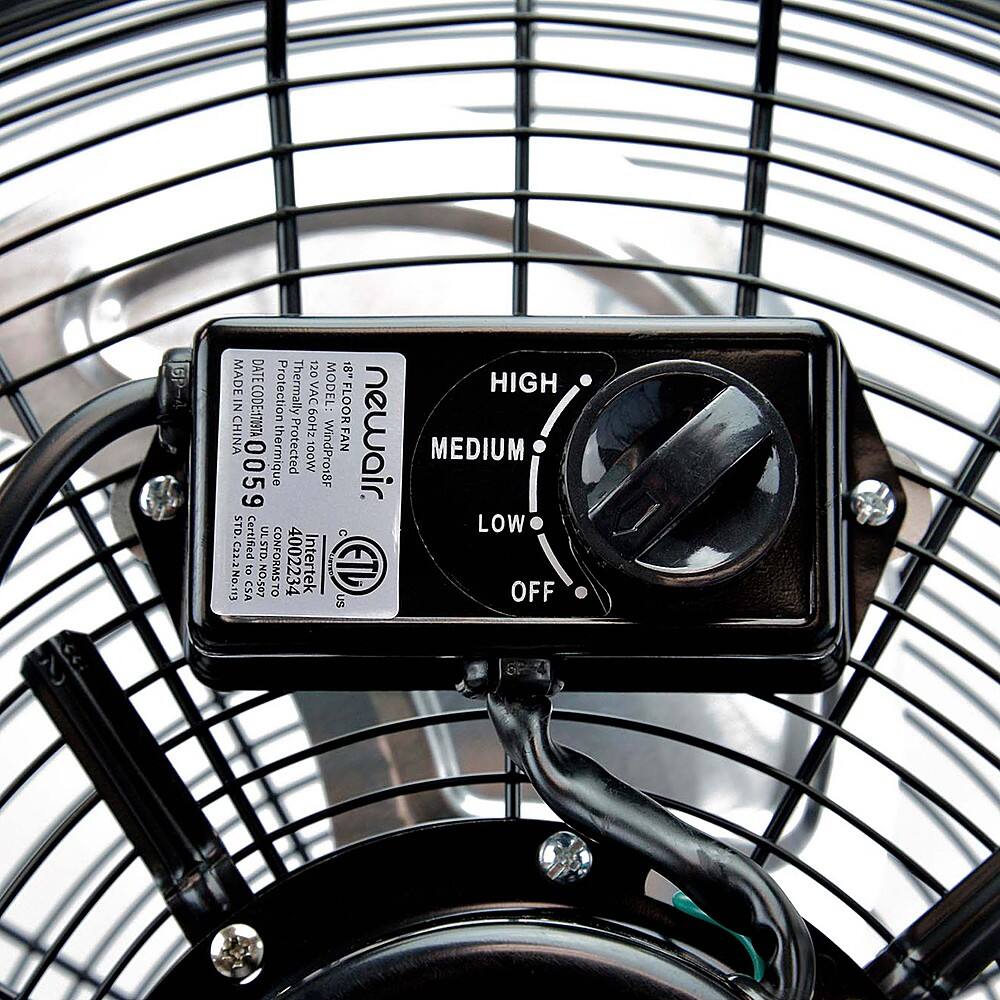 Alt View 18. NewAir - 3000 CFM 18” High Velocity Portable Floor Fan with 3 Fan Speeds and Long-Lasting Ball Bearing Motor - Black.