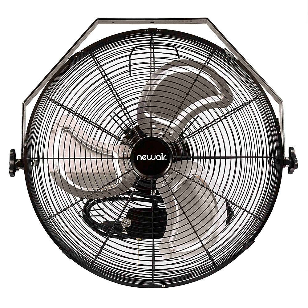 Front. NewAir - 3000 CFM 18” High Velocity Wall Mounted Fan with Sealed Motor Housing and Ball Bearing Motor - Black.