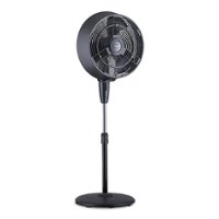 NewAir - Frigidaire Outdoor Misting Fan and Pedestal Fan, Cools 500 sq. ft. with 3 Fan Speeds and Wide-Angle Oscillation - Black - Front_Zoom
