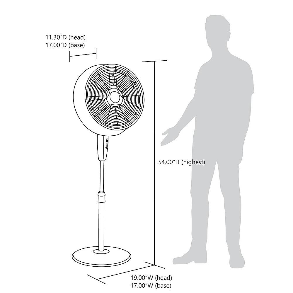 Alt View 12. NewAir - Outdoor Misting Fan and Pedestal Fan, Cools 500 sq. ft. with 3 Fan Speeds and Wide-Angle Oscillation - Black.