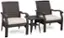 Alt View 15. Patio Sense - Miles Outdoor Square Wicker 3 Piece Patio Set - Mocha.