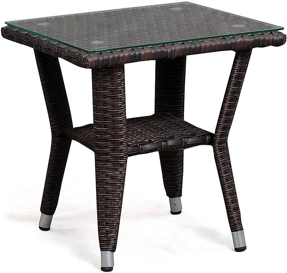 Alt View 18. Patio Sense - Miles Outdoor Square Wicker 3 Piece Patio Set - Mocha.