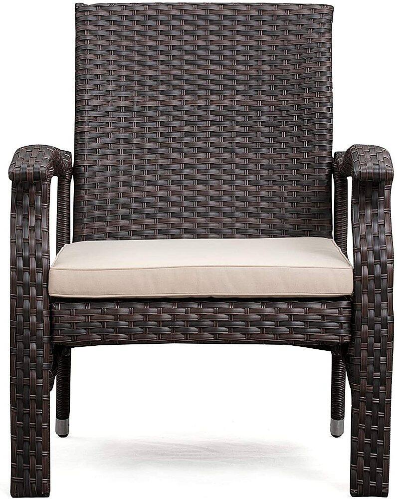 Alt View 19. Patio Sense - Miles Outdoor Square Wicker 3 Piece Patio Set - Mocha.
