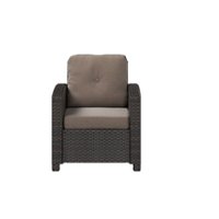 Patio Sense - Miles Outdoor Wicker Patio Lounge Chair - Mocha - Front_Zoom