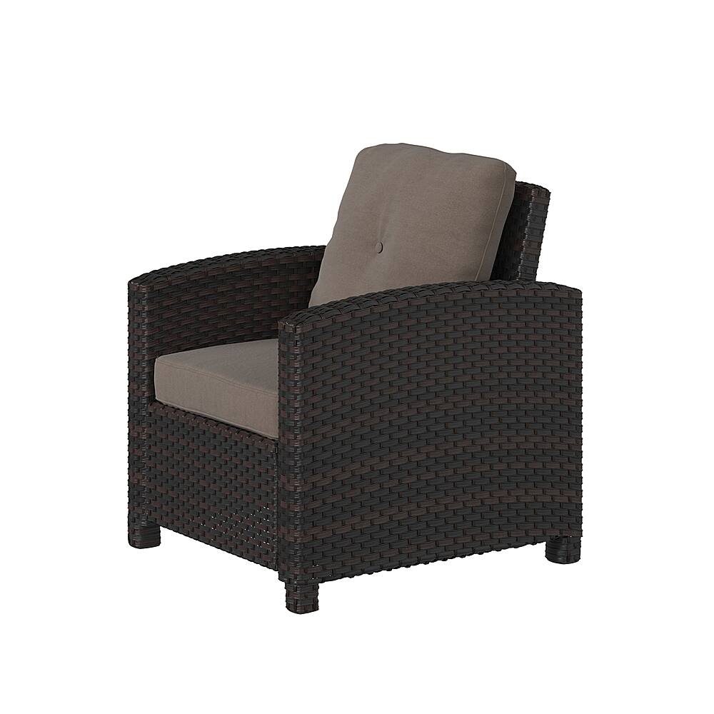 Alt View 11. Patio Sense - Miles Outdoor Wicker Patio Lounge Chair - Mocha.