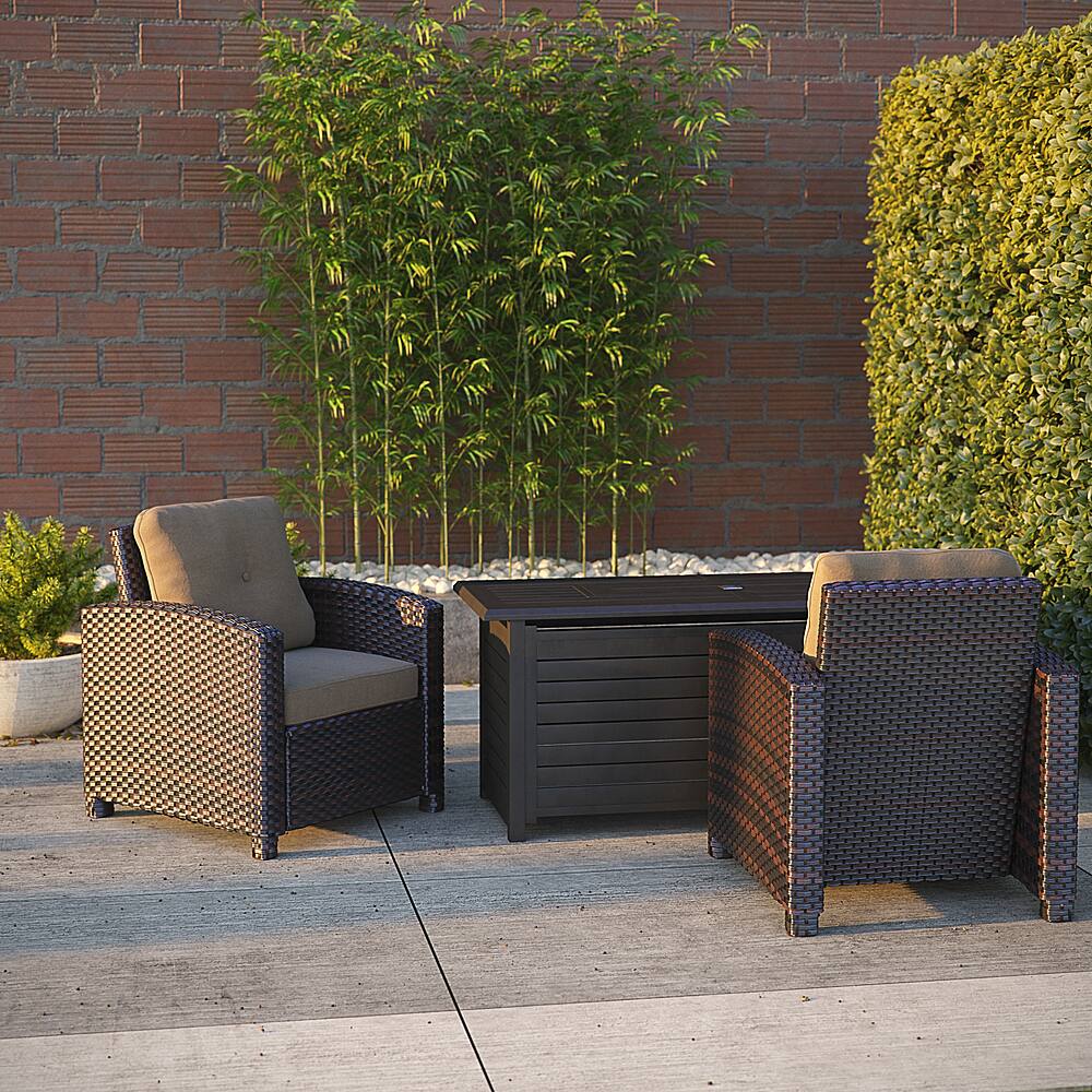 Alt View 14. Patio Sense - Miles Outdoor Wicker Patio Lounge Chair - Mocha.