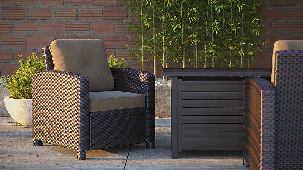 Alt View 15. Patio Sense - Miles Outdoor Wicker Patio Lounge Chair - Mocha.