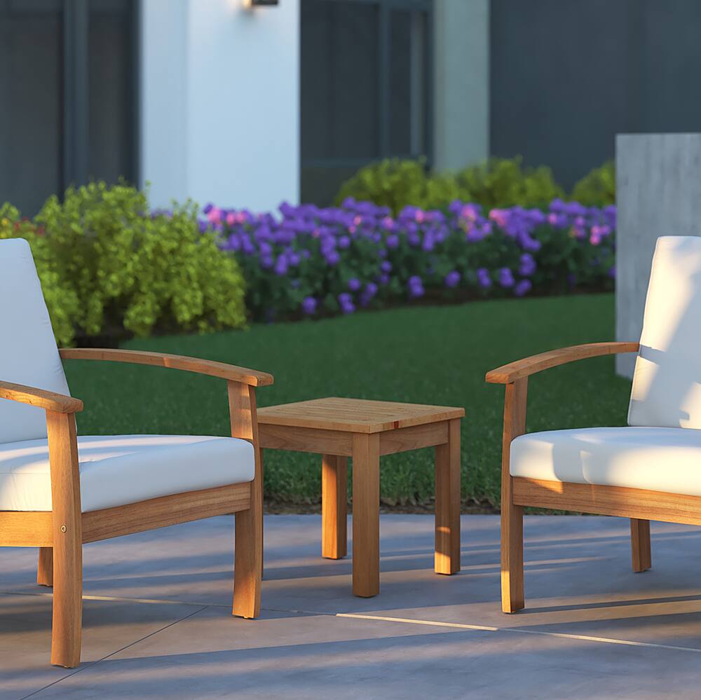 Alt View 14. Patio Sense - Lio/Oslo Wooden Patio Table - Brown.