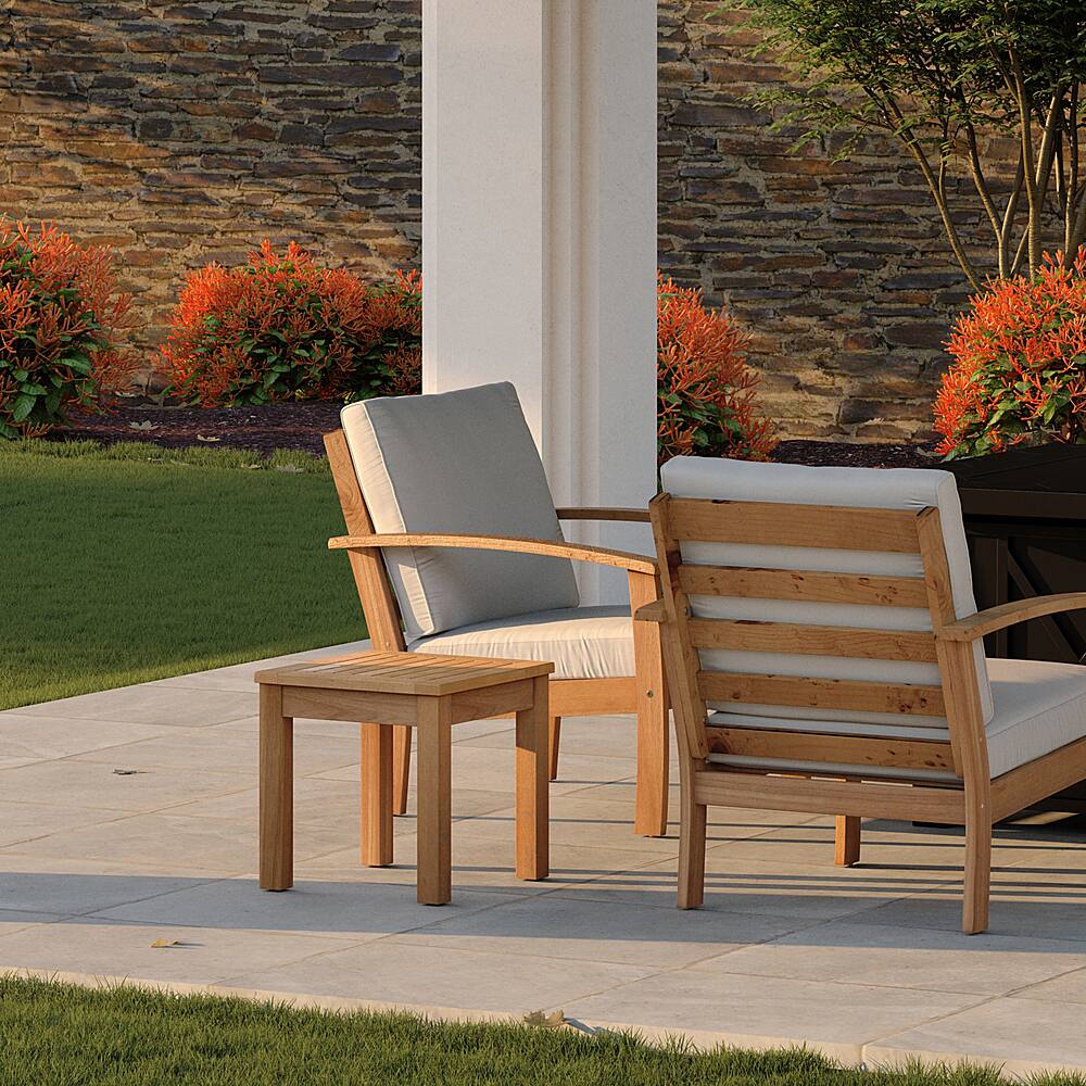 Alt View 15. Patio Sense - Lio/Oslo Wooden Patio Table - Brown.