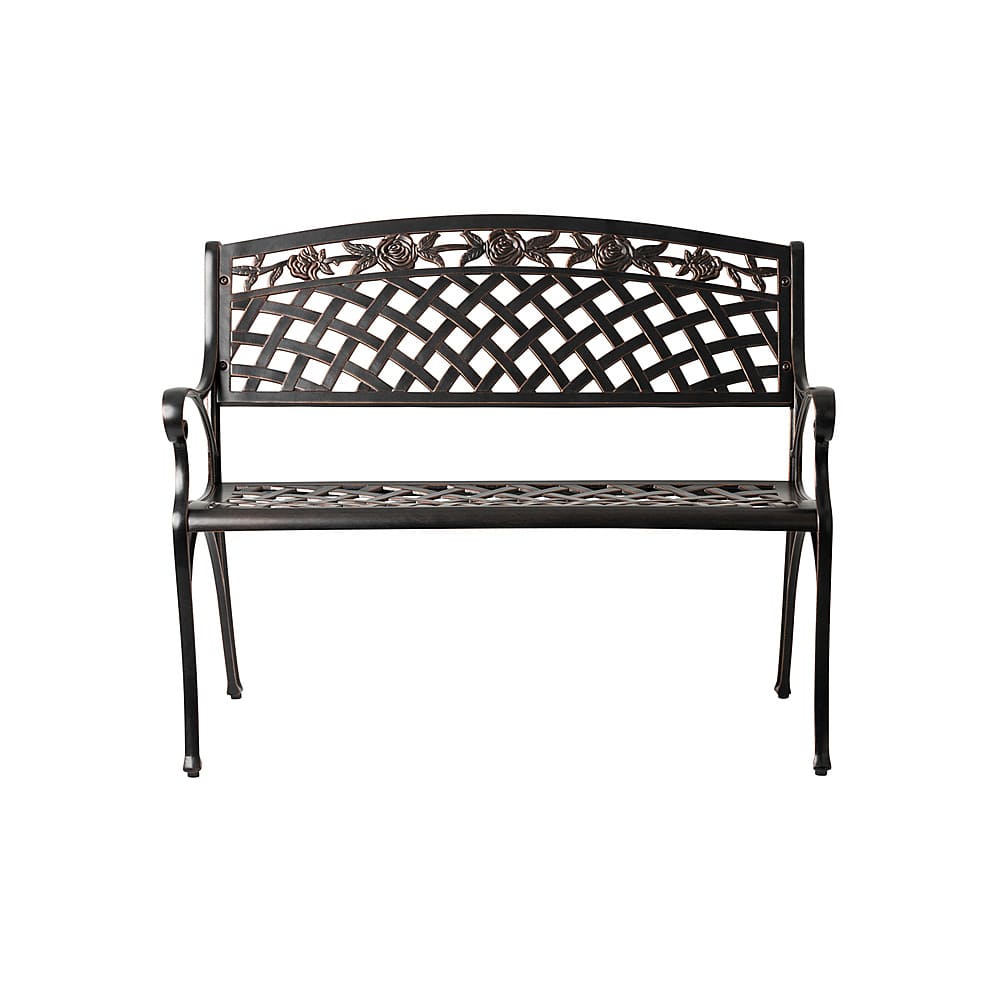 Alt View 11. Patio Sense - Scarlet Aluminum Outdoor Patio Bench - Bronze.
