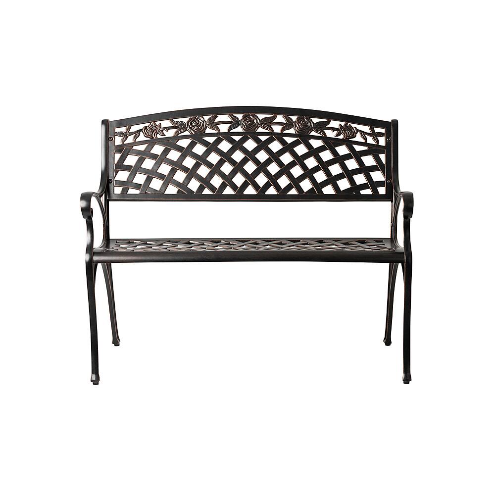 Alt View 11. Patio Sense - Scarlet Aluminum Outdoor Patio Bench - Bronze.