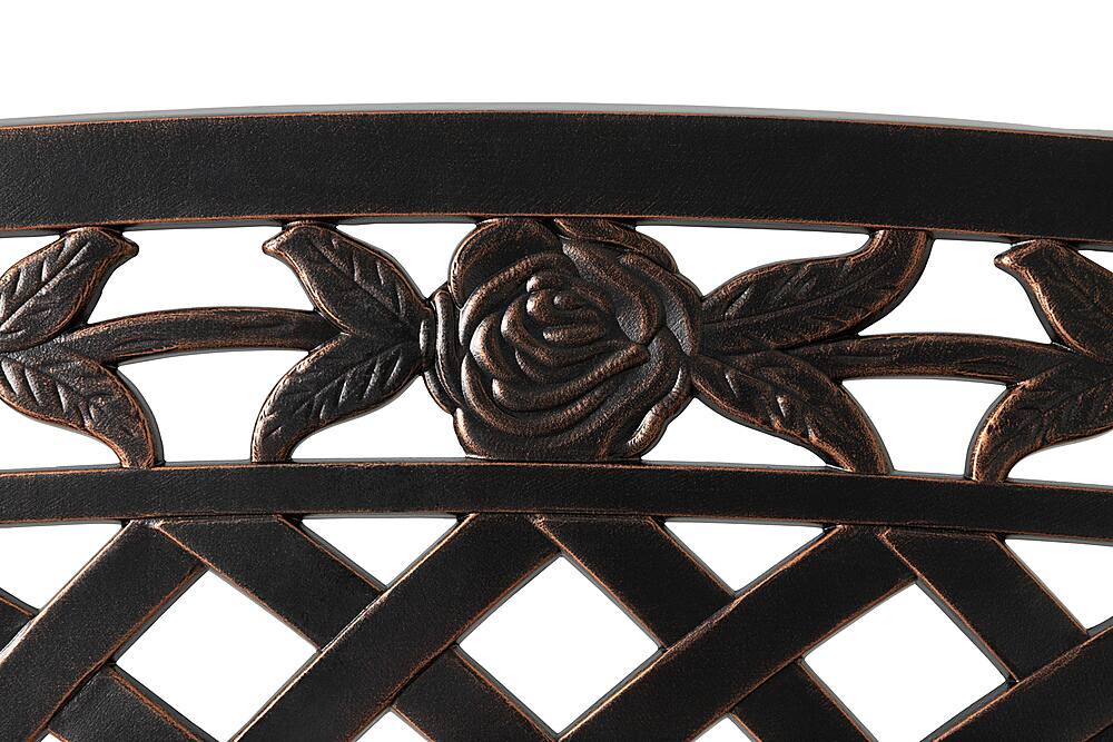 Alt View 18. Patio Sense - Scarlet Aluminum Outdoor Patio Bench - Bronze.