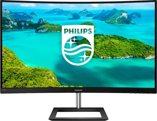 Front Zoom. Philips - E-Line 322E1C 32" LED Curved FHD FreeSync Monitor (DisplayPort, HDMI, VGA) - Black.