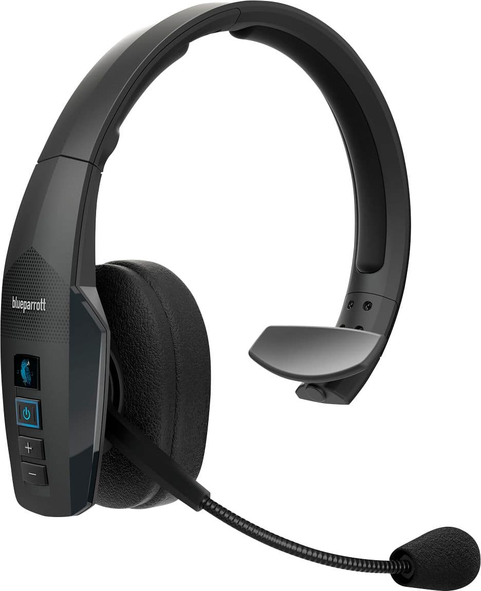 BlueParrott - B450-XT Wireless Bluetooth Mono Headset with 96% Noise-Cancelling Microphone and Padded Headband - Black - Front_Zoom