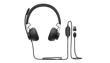 Logitech - Zone Wired Headset - Black - Front_Zoom