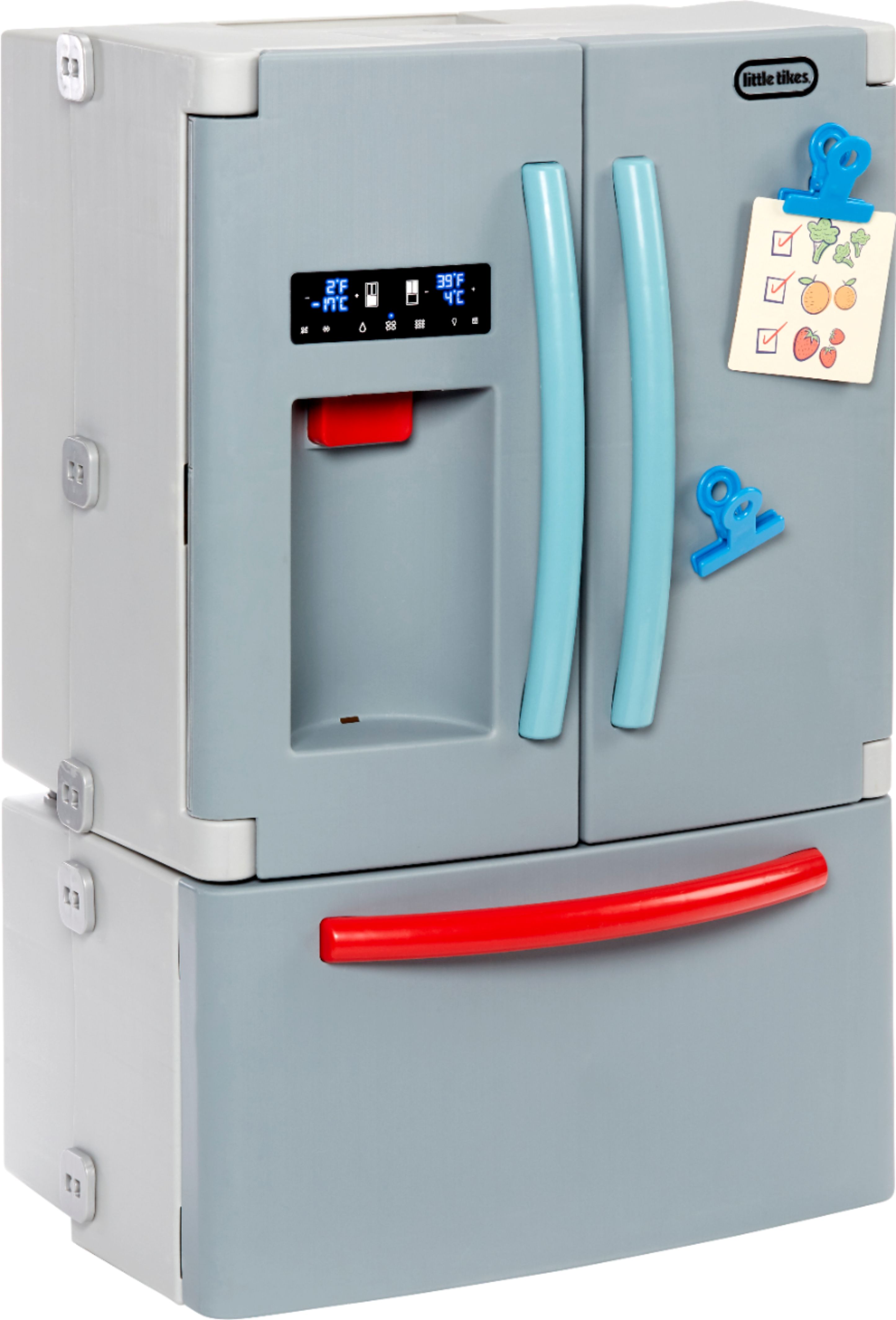 Angle View: Little Tikes First Fridge Refrigerator w/ Ice Dispenser, Kids Pretend Play Appliance, Kitchen, Playset Accessories Unique Toy
