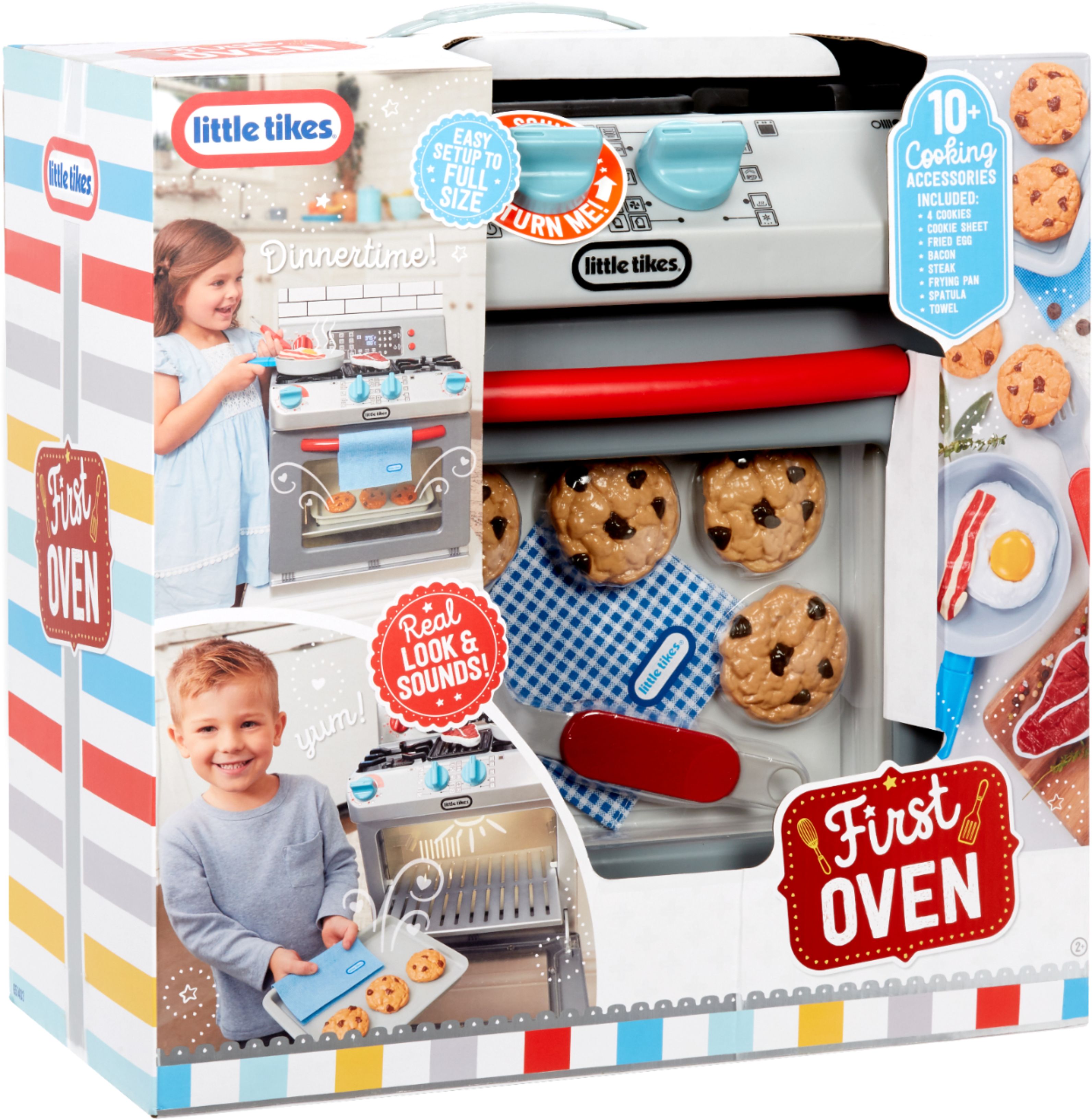 Little Tikes First Oven Realistic Pretend Play Appliance for Kids, Play  Kitchen with 11 Accessories and Realistic Cooking Sounds, Unique Toy  Multi-Color, Ages 2+