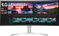 LG - 38” IPS UltraWide 21:9 Curved 144Hz G-SYNC Compatibillity Monitor with HDR (Thunderbolt) - Silver - Front_Zoom