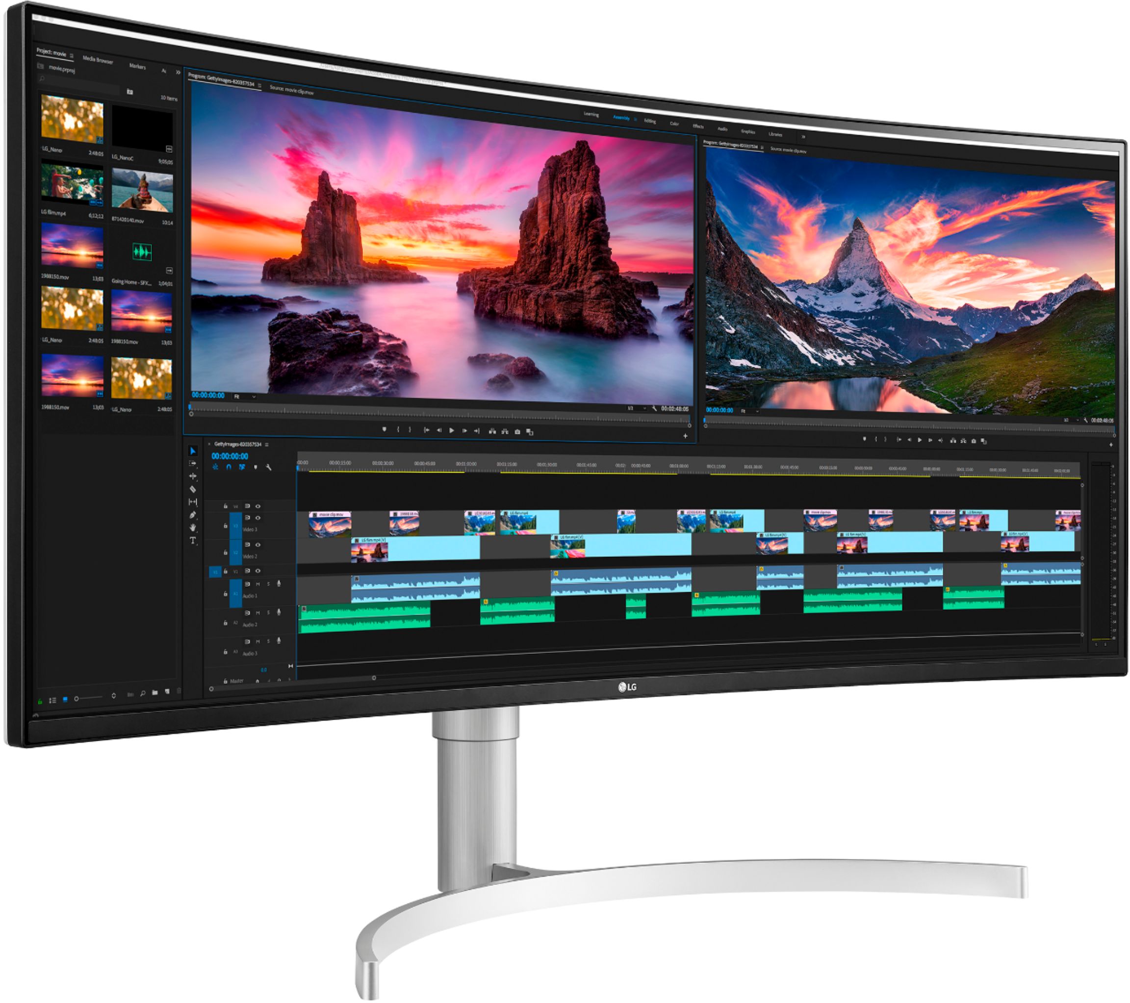 LG 38” IPS UltraWide 21:9 Curved 144Hz G-SYNC Compatibillity Monitor with  HDR (Thunderbolt) Silver 38WN95C-W - Best Buy