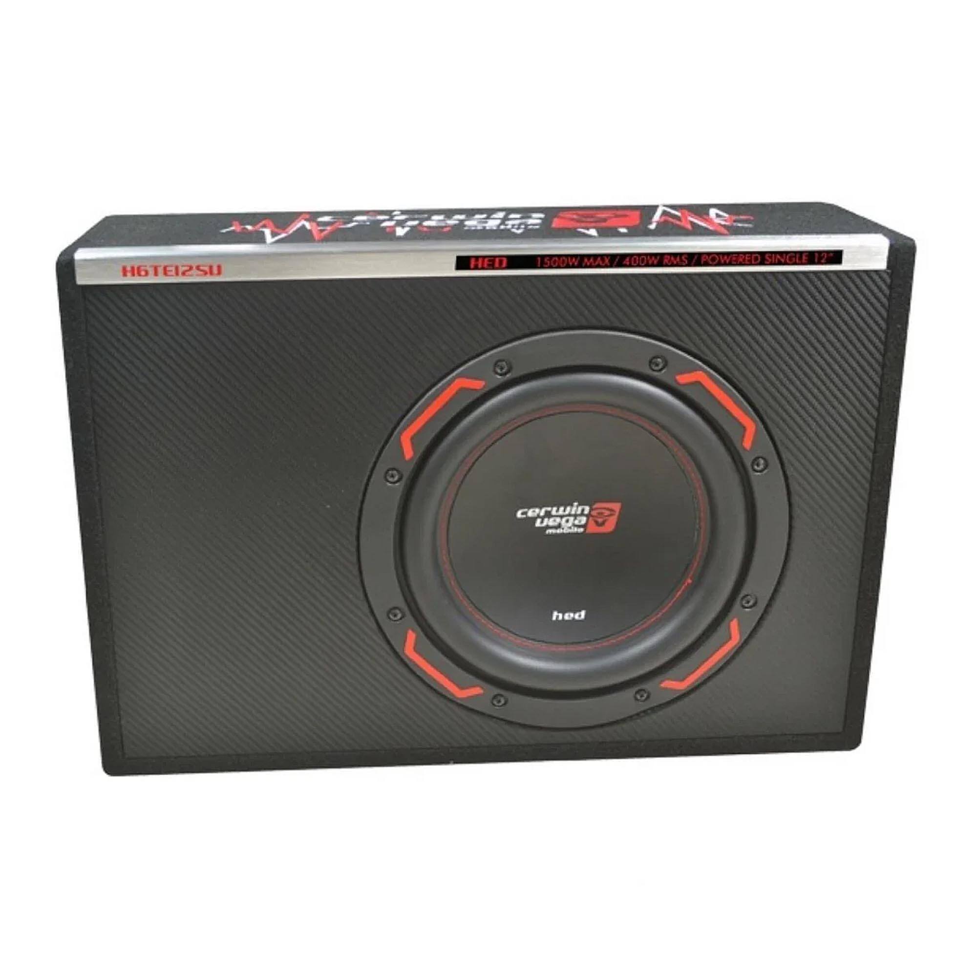 H6TE12SU  
1500W MAX / 400W RMS POWERED SINGLE 12"  
cerwin vega  
hed