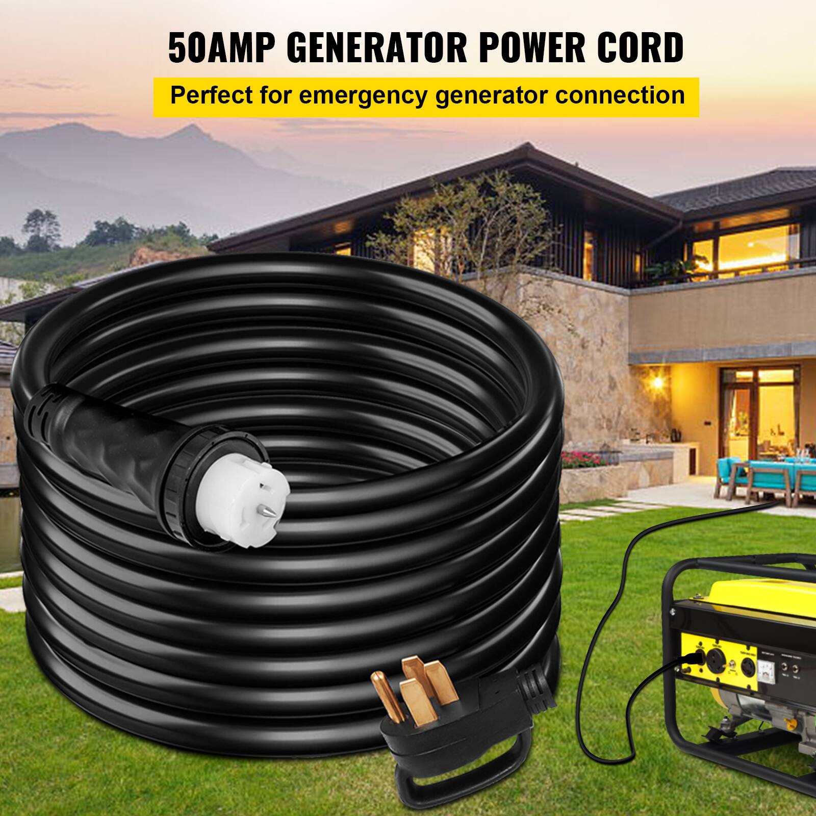 50AMP GENERATOR POWER CORD
Perfect for emergency generator connection