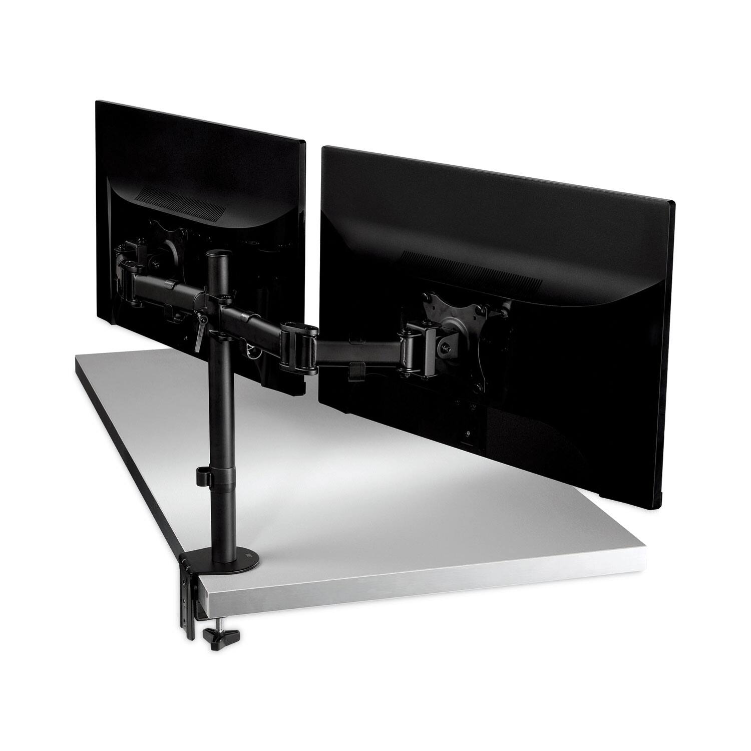 Alt View 2. 3M - 360 Degree Rotation +45 Degree/-45 Degree Tilt 90 Degree Pan Dual Monitor Mount For 27 in. Monitors Supports 20 lbs. - Black.