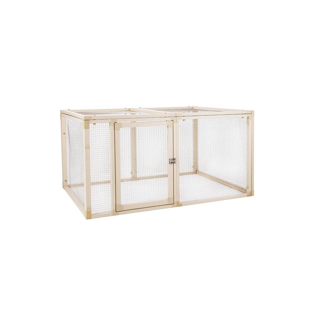 Angle. New Age Pet - ECOFLEX Fontana Chicken Pen - Maple.