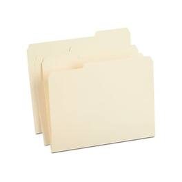 Staples - 100% Recycled Heavyweight Reinforced File Folders, 1/3-Cut Tab, Letter Size, 50/Box (ST452830/452830) - Manila
