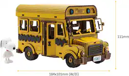 PopMarket - Snoopy School Bus Wooden Kit - Collectibles - Multicolor