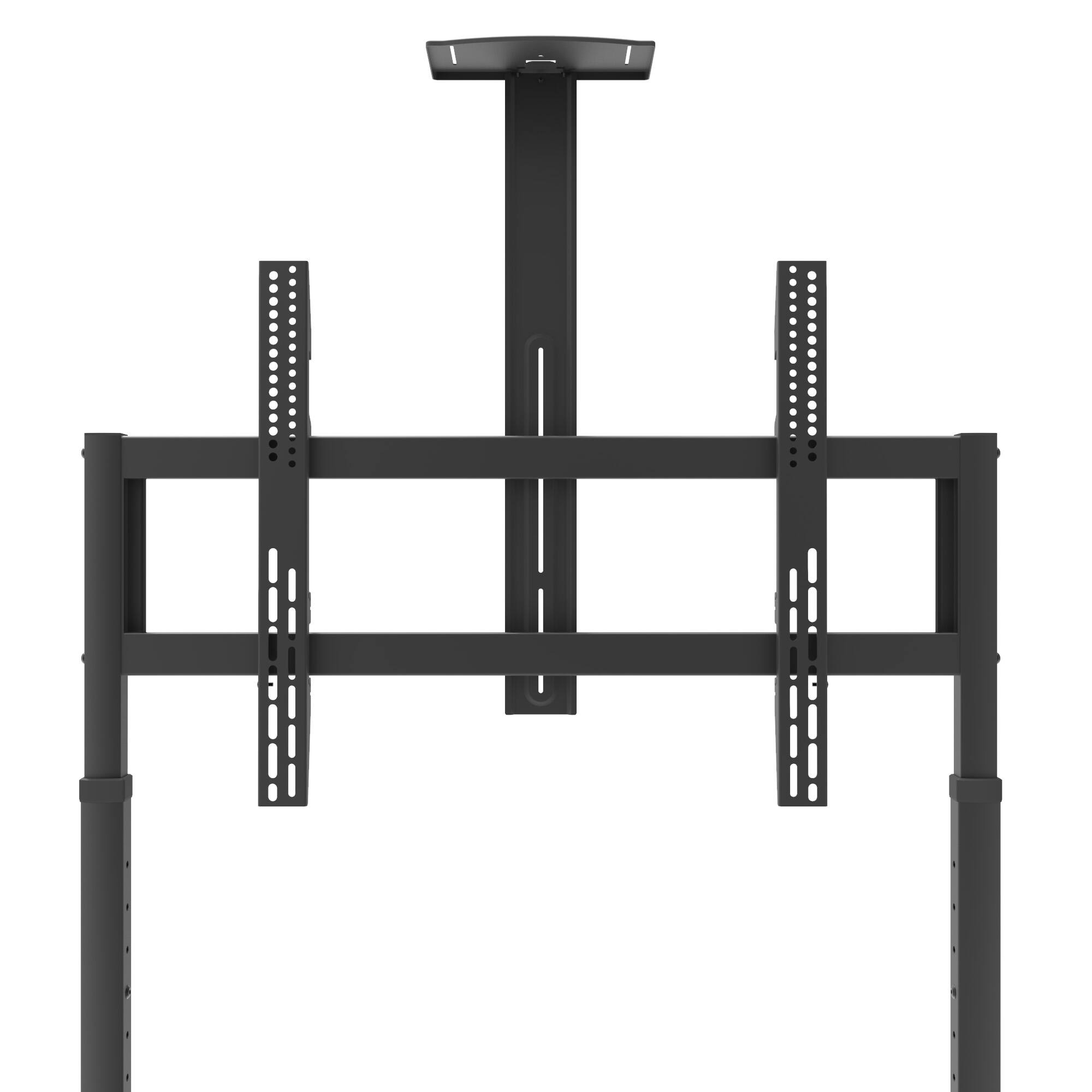 Left. Kanto - Heavy Duty Height Adjustable Rolling TV Stand for 55" - 100" Screens - Black.