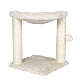 TRIXIE - Baza Jute 19.7" Cat Scratching Posts with Hammock & Hanging Cat Toy - Cream