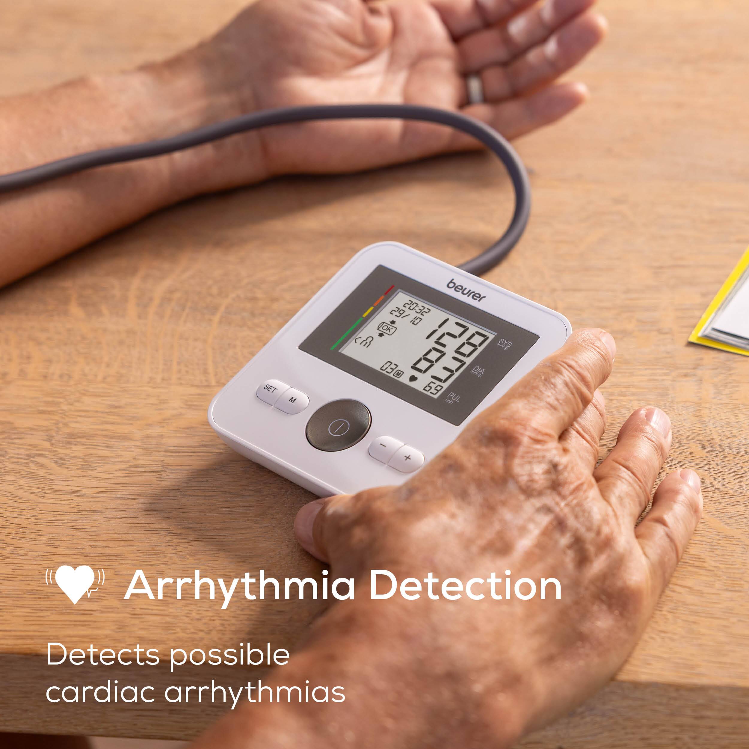 SET M beurer 29/20:32 SE C OK 12 (h) 3 D 69 PUL D - + Arrhythmia Detection Detects possible cardiac arrhythmias

Arrhythmia Detection
Detects possible cardiac arrhythmias