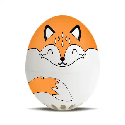 Front. BrainStream - Fox BeepEgg Singing and Floating Egg Timer for Boiled Eggs - Orange.