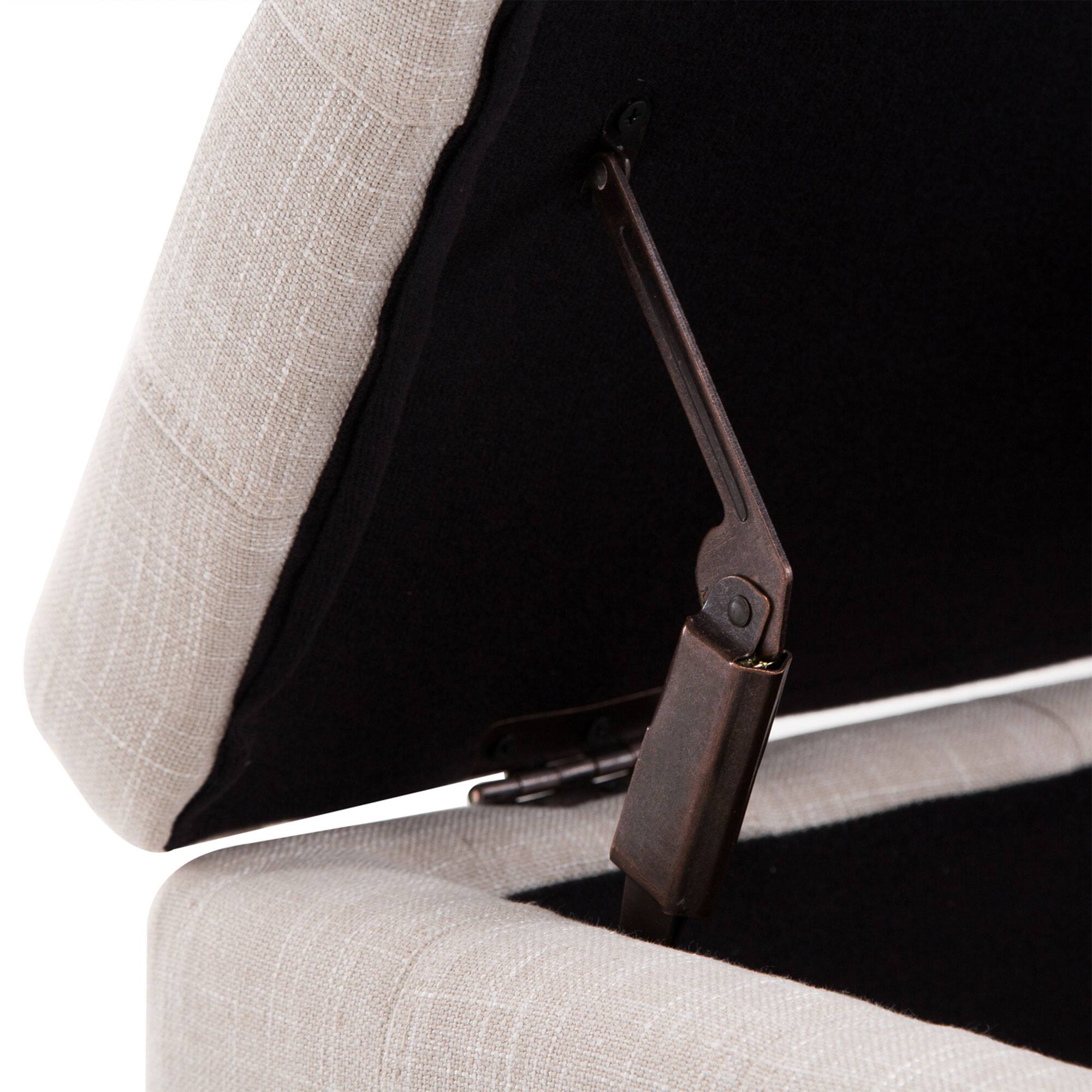 Alt View 5. Homcom - Storage Ottoman, Linen Fabric Button Tufted Storage Bench with Soft Close Lid for Living Room, Entryway or Bedroom - Beige.