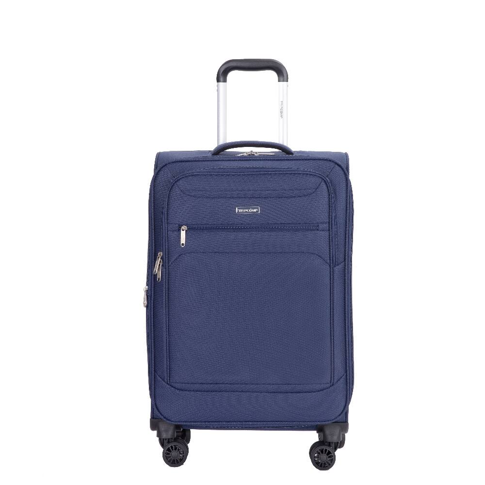 Back. Ropilly - Ropilly 5 Piece Luggage Set Softshell Suitcase with Spinner Wheels Blue - Blue.