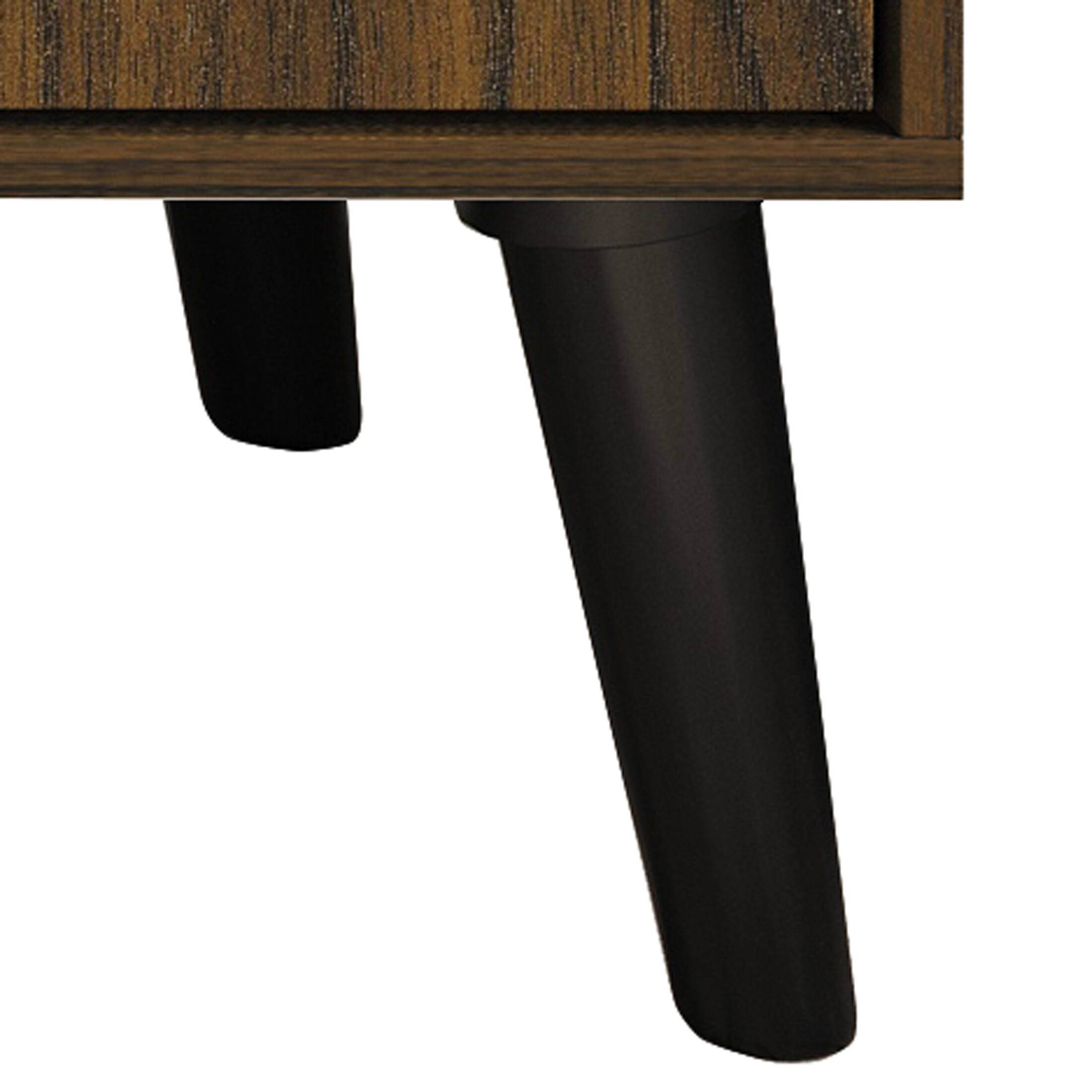 Alt View 5. ChaletPosh - Modern TV Console with 2 Cabinets and Open Shelving, Brown - Brown.