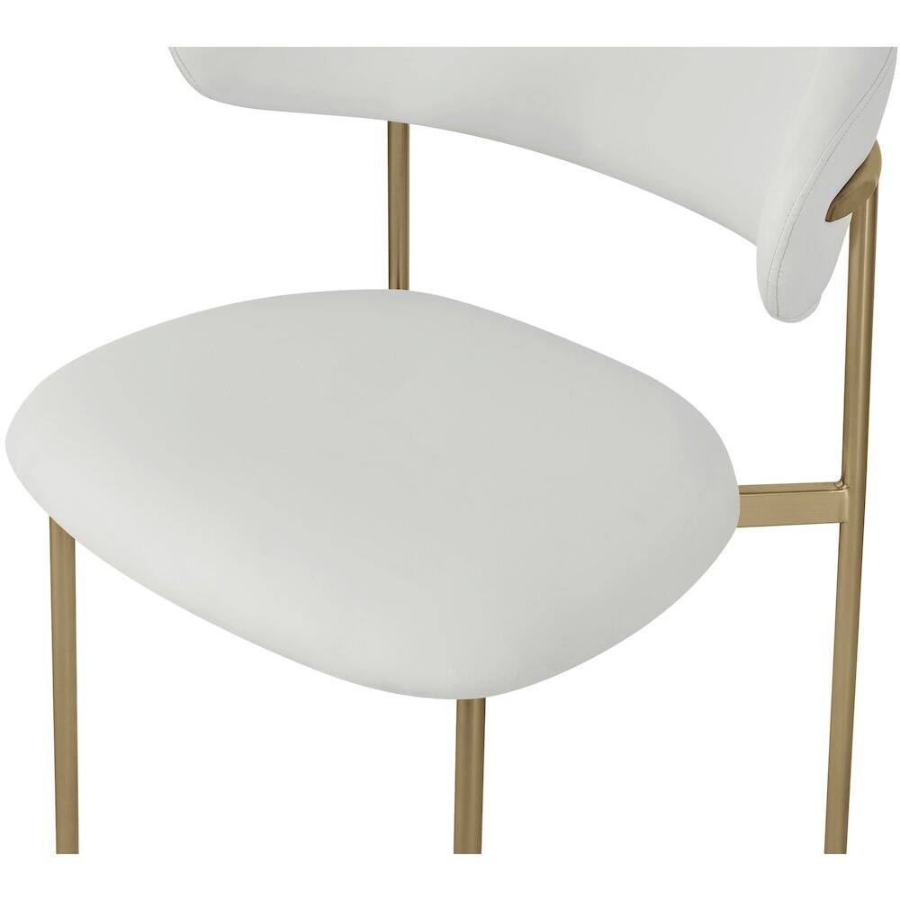 Alt View 4. Meridian Furniture - Lupita Off-White Vegan Leather Upholstered Dining Chair, Set of 2 - White.