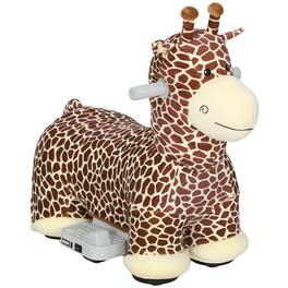 Qaba - Electric Ride On Giraffe, 6V Battery Powered Ride On Toy with Washable Cover - Brown