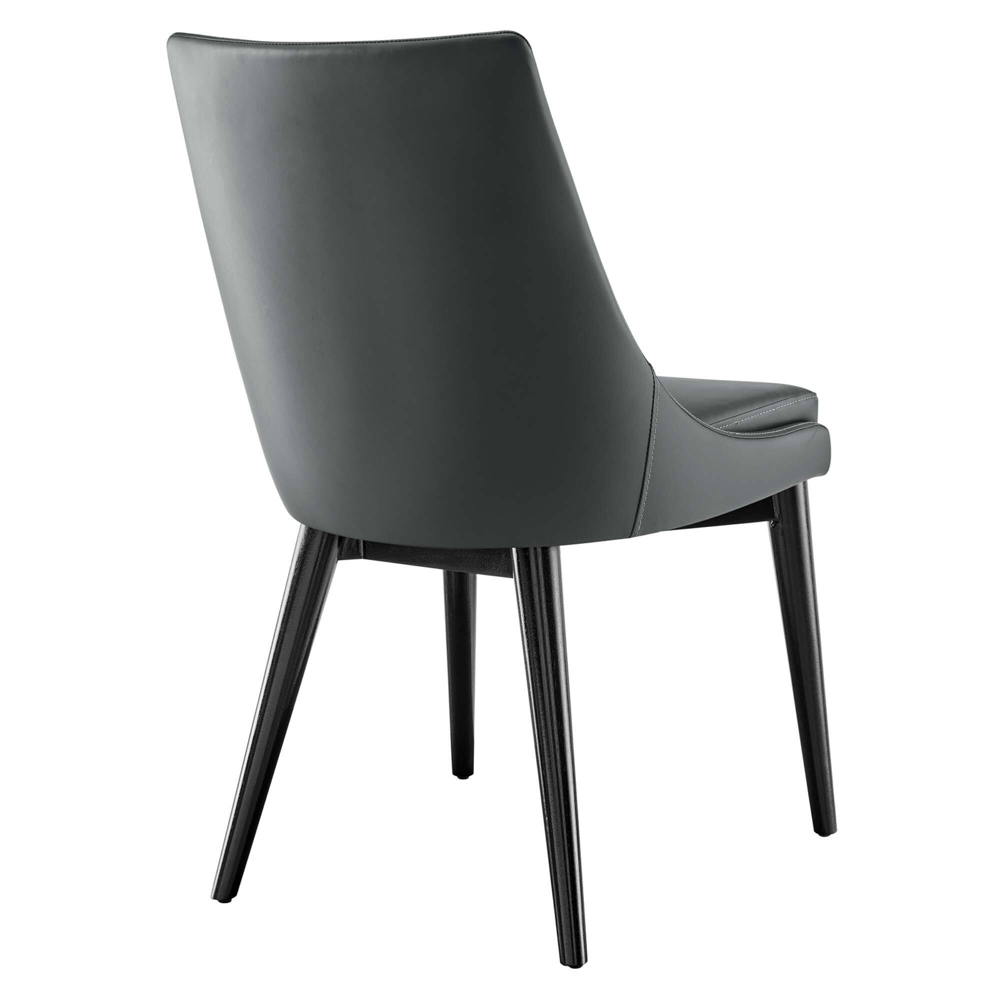 Back. Modway - Viscount Vegan Leather Dining Chair by Modway - Gray.
