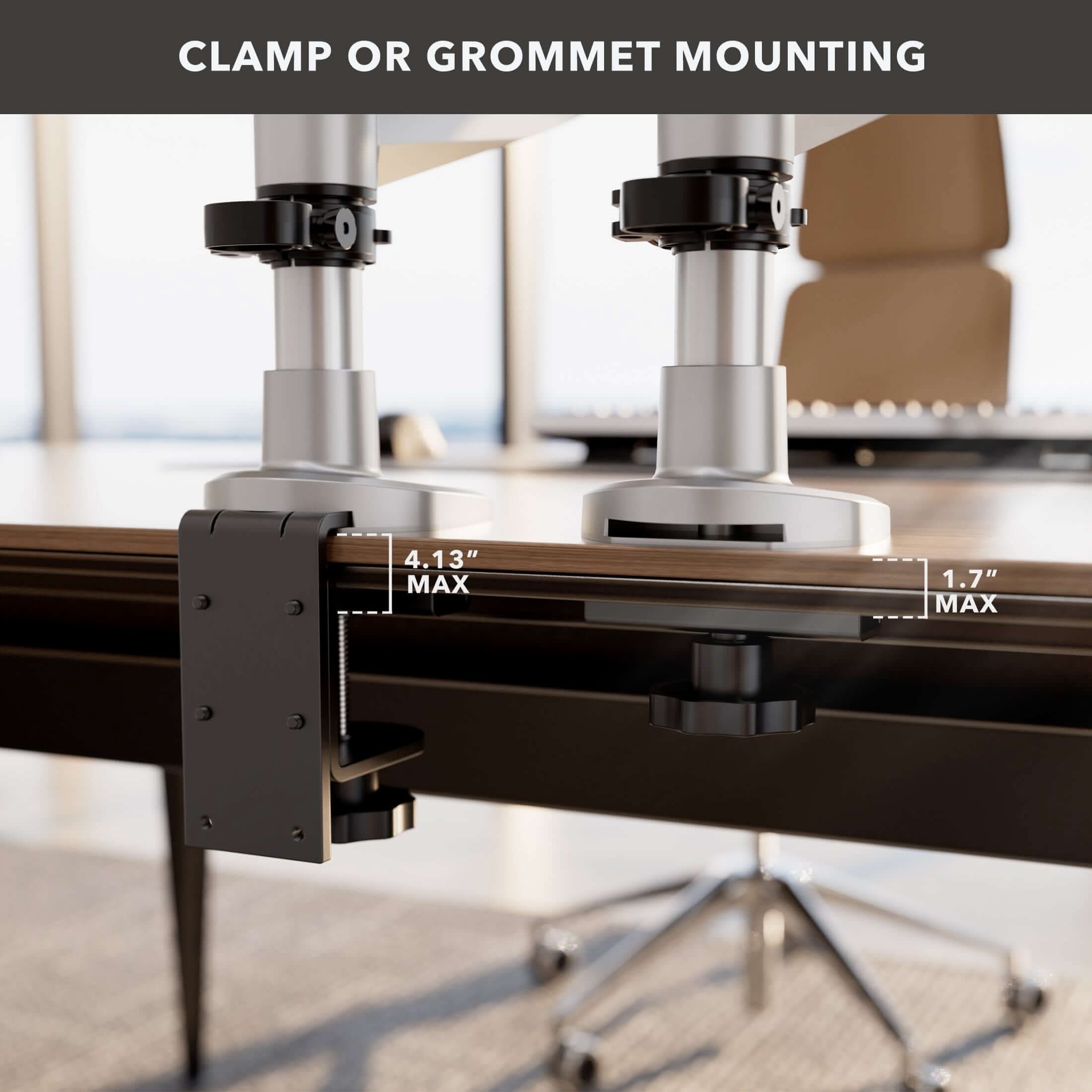 CLAMP OR GROMMET MOUNTING

4.13" MAX

1.7" MAX