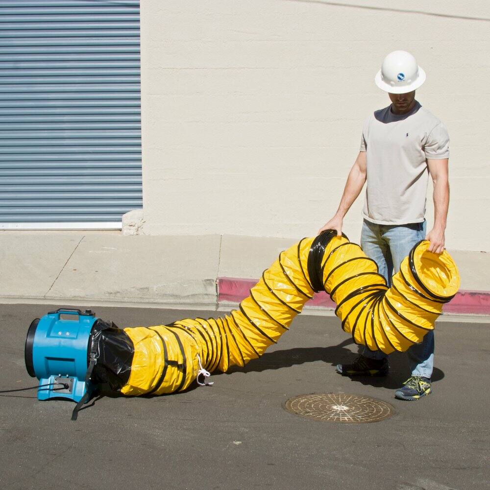 Alt View 1. XPOWER - Variable Speed 12" Diameter Industrial Confined Space Ventilator Fan - Blue.