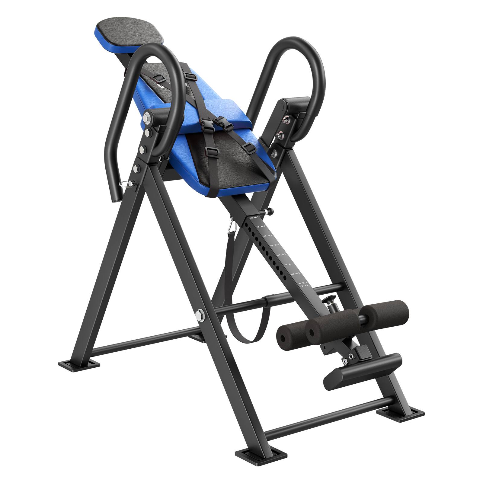 Alt View 5. VEVOR - Inversion Table, 300 lbs Capacity Heavy Duty Back Inverter Stretcher, Inverted Table with Dual-Roller Locking - Black & Blue.