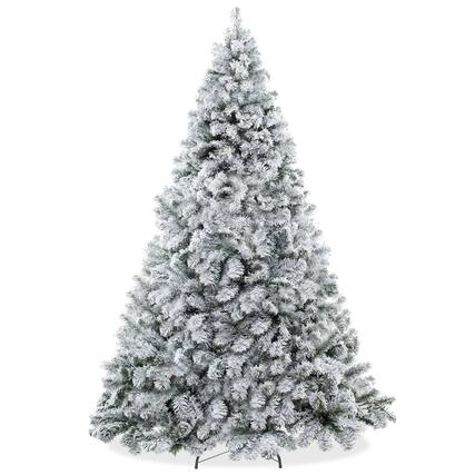 Front. Casafield - Realistic Snow-Flocked Pine Artificial Holiday Christmas Tree - Green.