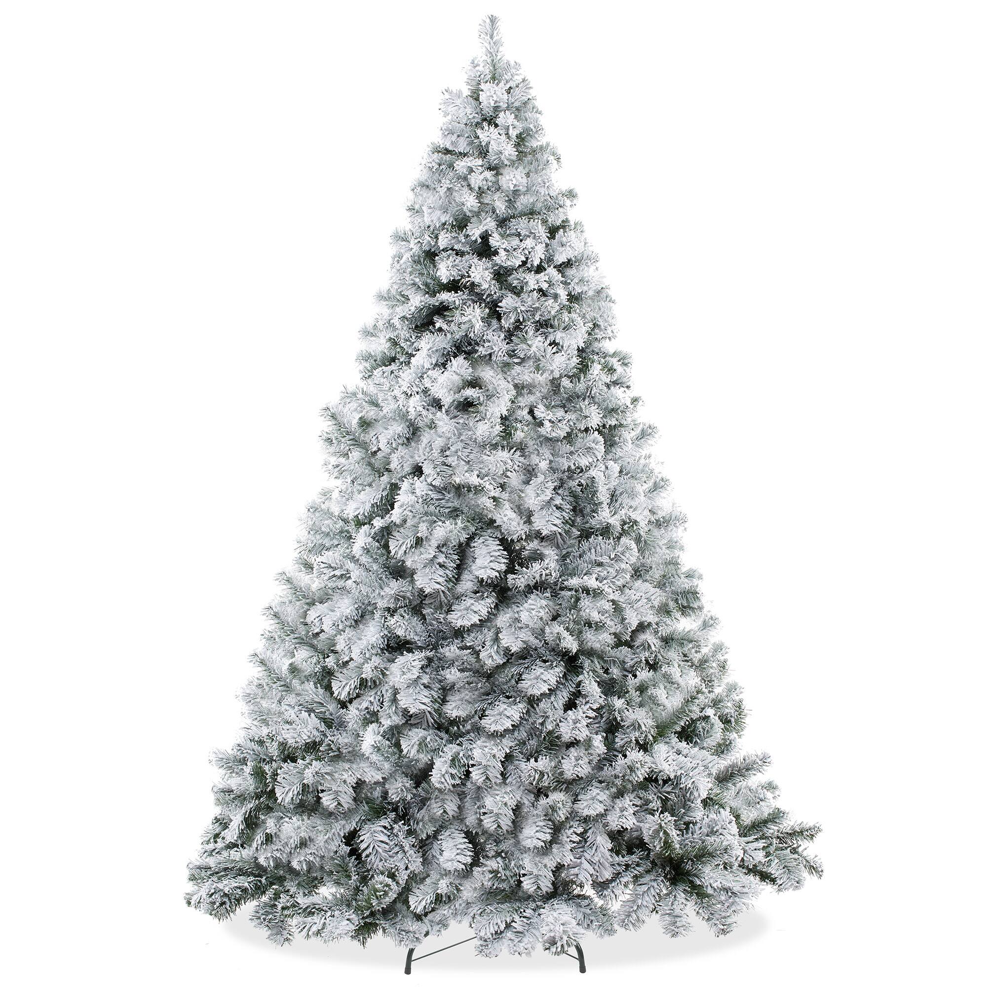 Front. Casafield - Realistic Snow-Flocked Pine Artificial Holiday Christmas Tree - Green.