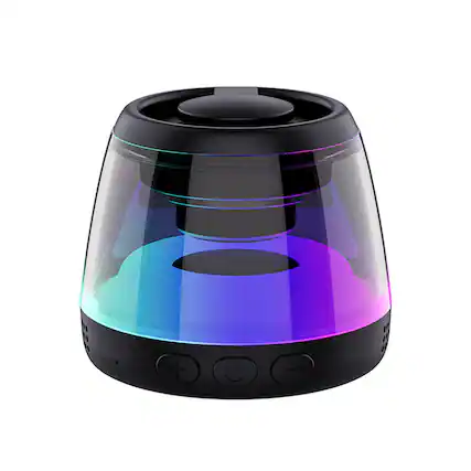 Front. YONWAY - Magnetic Bluetooth Speaker, RGB Mini Portable Cell Phone Stand with Lanyard and RGB Night Light for Home, Outdoors, Pool.