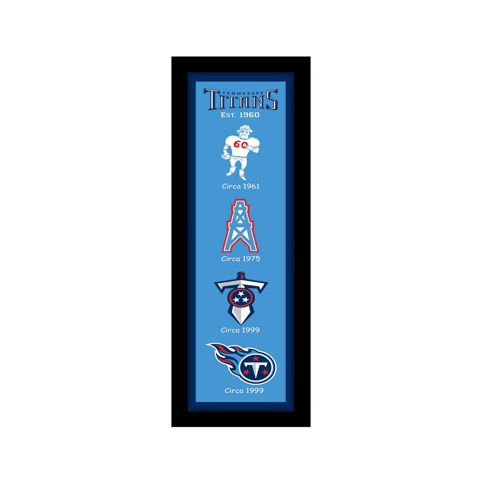 Tennessee Titans 8" x 26" Team Logo Heritage Framed Wall Art