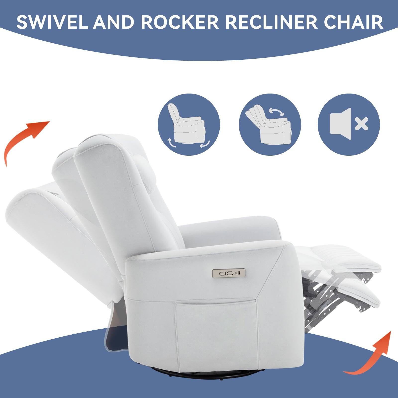 SWIVEL AND ROCKER RECLINER CHAIR x O.