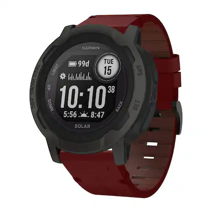 GARMIN CTRL MENU ABC 99d TUE 15 LIGHT 10:10 UP 38 DOWN 5:56 8:47 GPS SET SOLAR